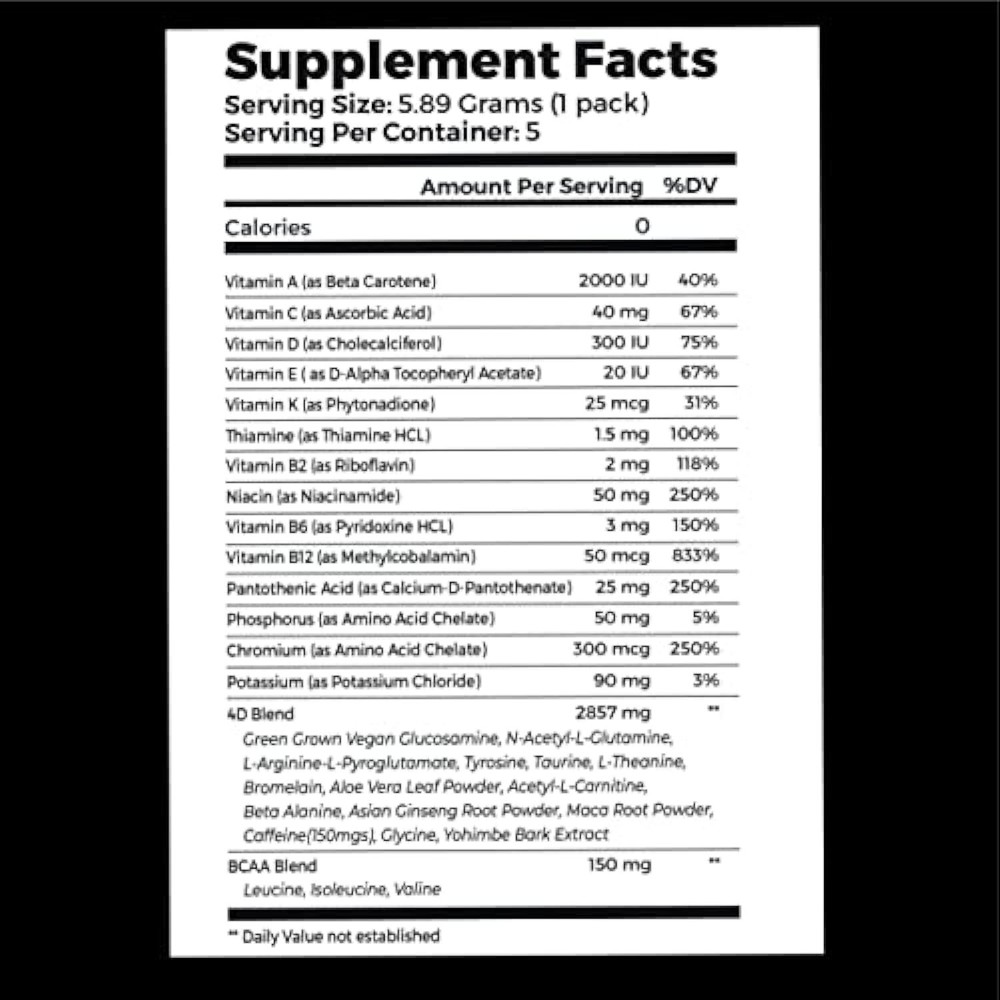 4D Clean Energy Drink Mix + Electrolytes + Immune Support + MultiVitamins +