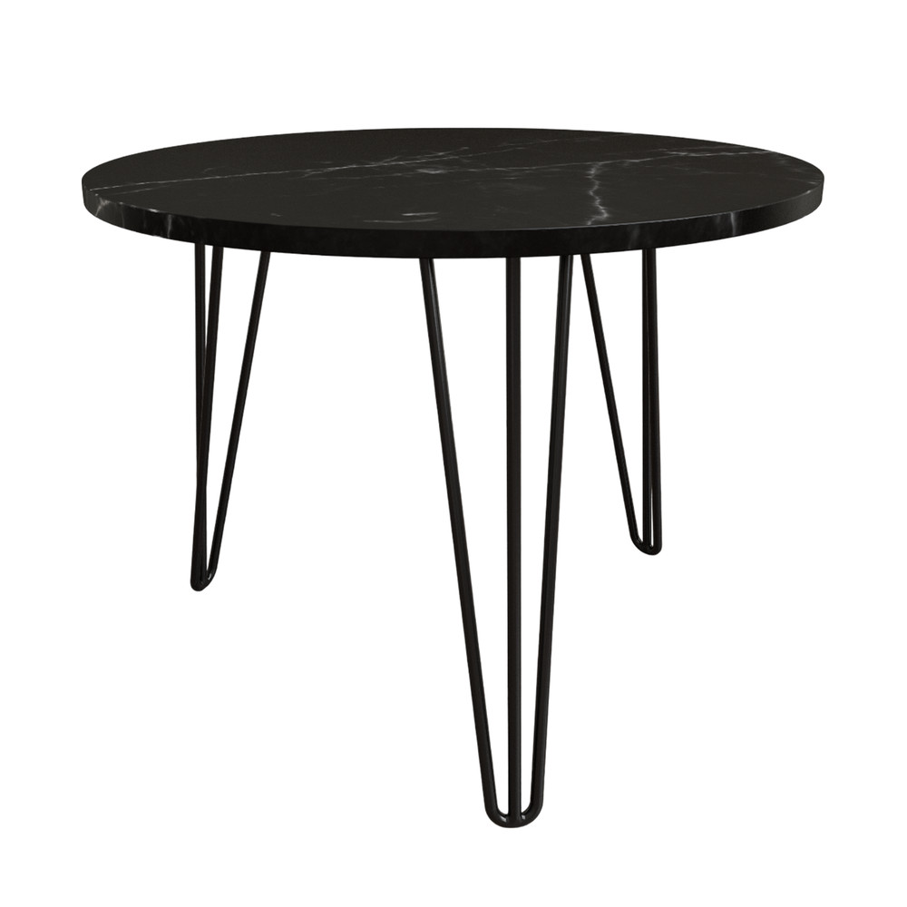 Round Nesting Coffee Table Set of 2, End Table Set, Imitation Marble Grain