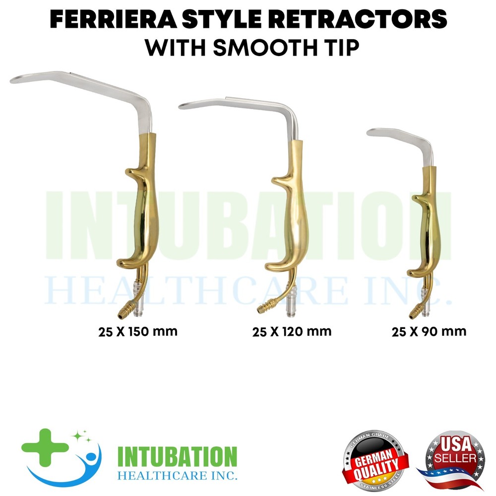 Ferriera Style Retractors with Optic Fiber Light Guide Smooth Tip Surgery Tools