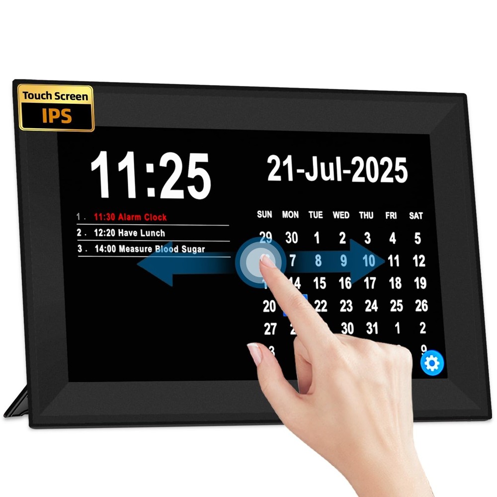 Jazeyeah10.1 Touch Screen Extra Large Digital Clock with Date and Day for Eld...