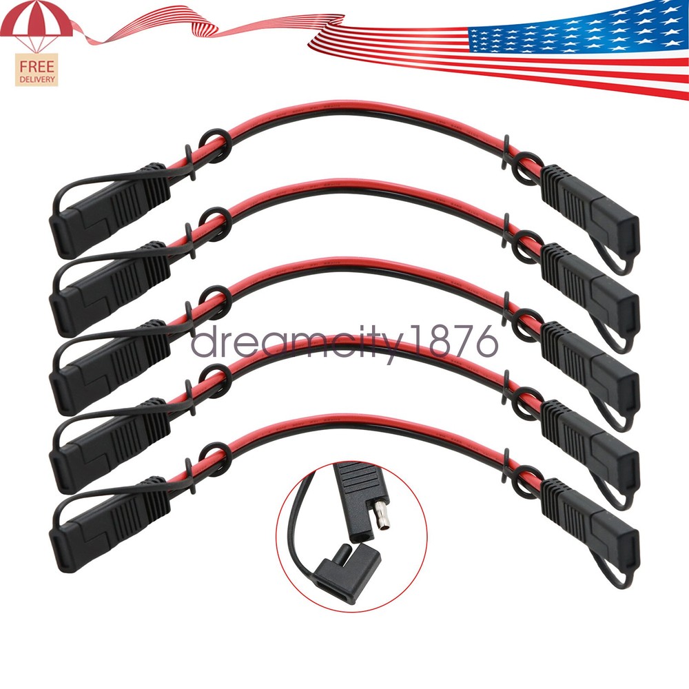 5PCS 14 Gauge 12" 2 Pin Quick Disconnect Polarized Wire Power Connectors Cable