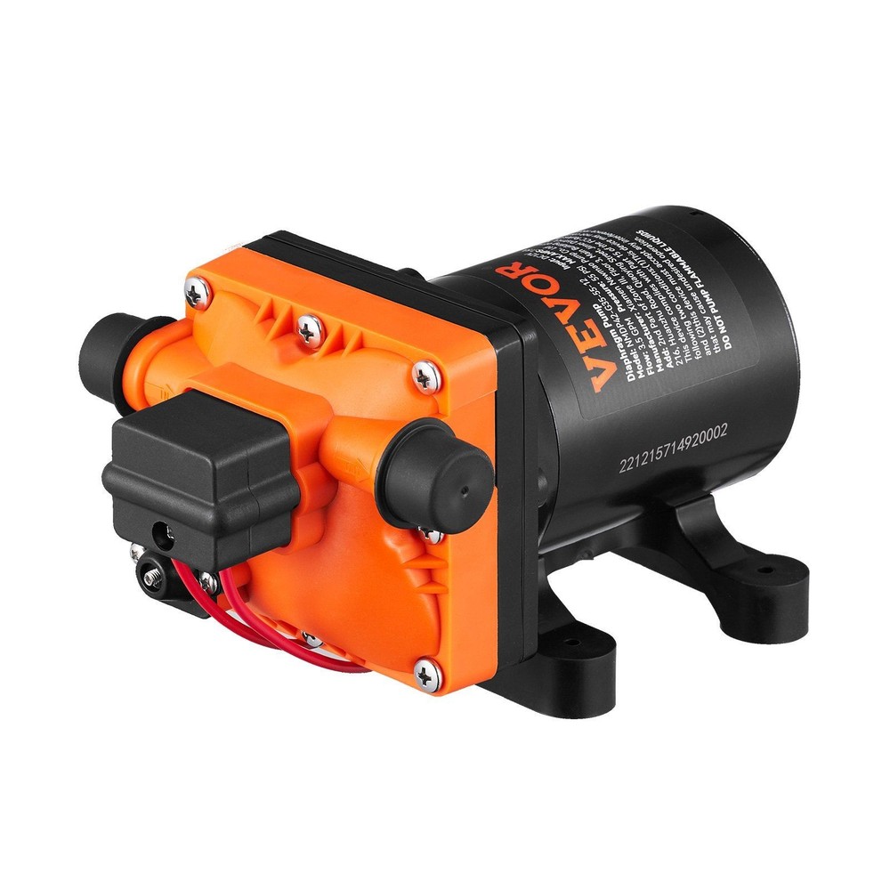 12V 3.5GPM Compact Diaphragm Pump 55PSI with Fast Priming Ability