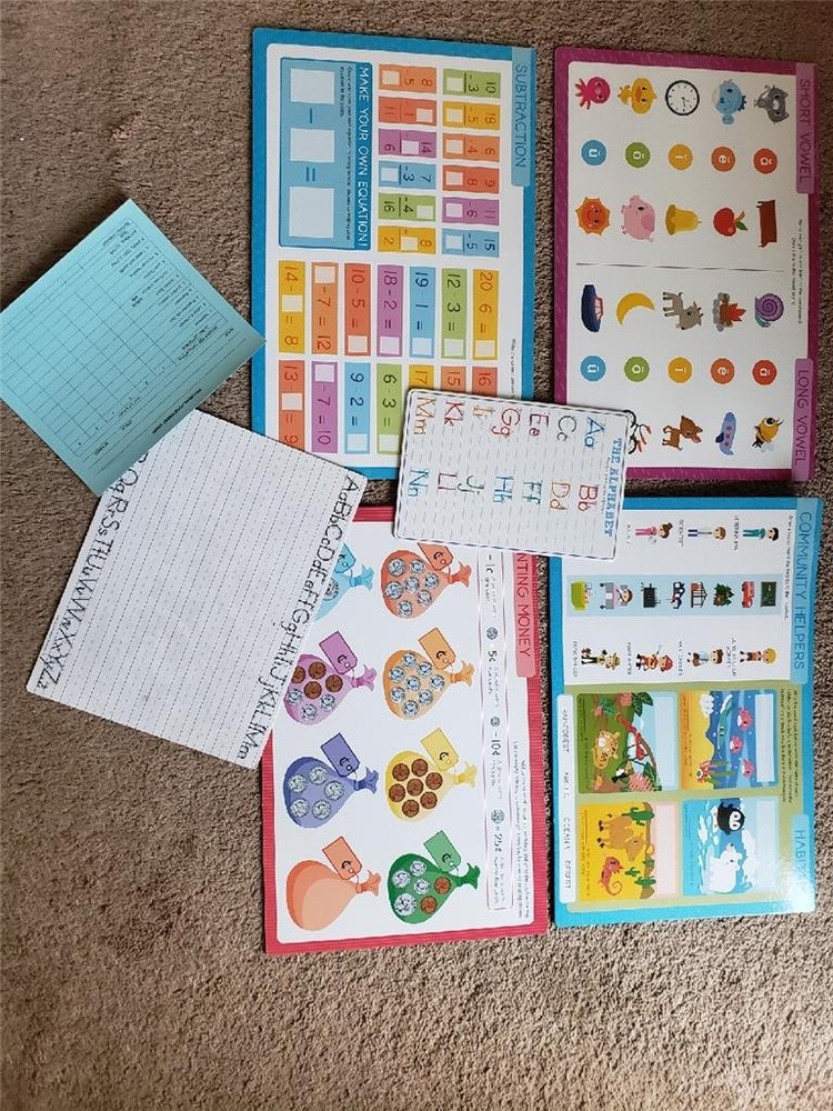 Teaching Classroom Materials Solar System Math Language Time Wipe Off Boards EUC