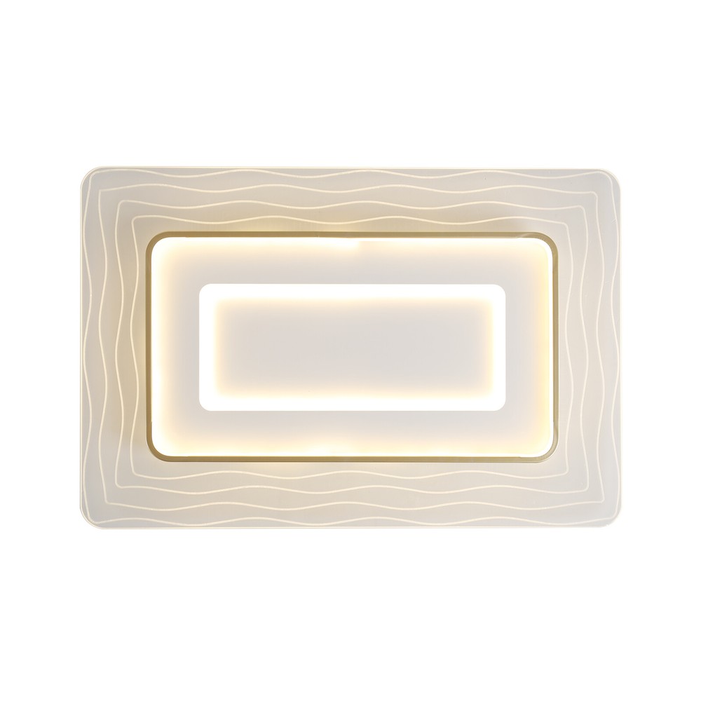 LED Rectangle Chandelier Flush Mount LED Ceiling Light w/Remote Control 110-220V