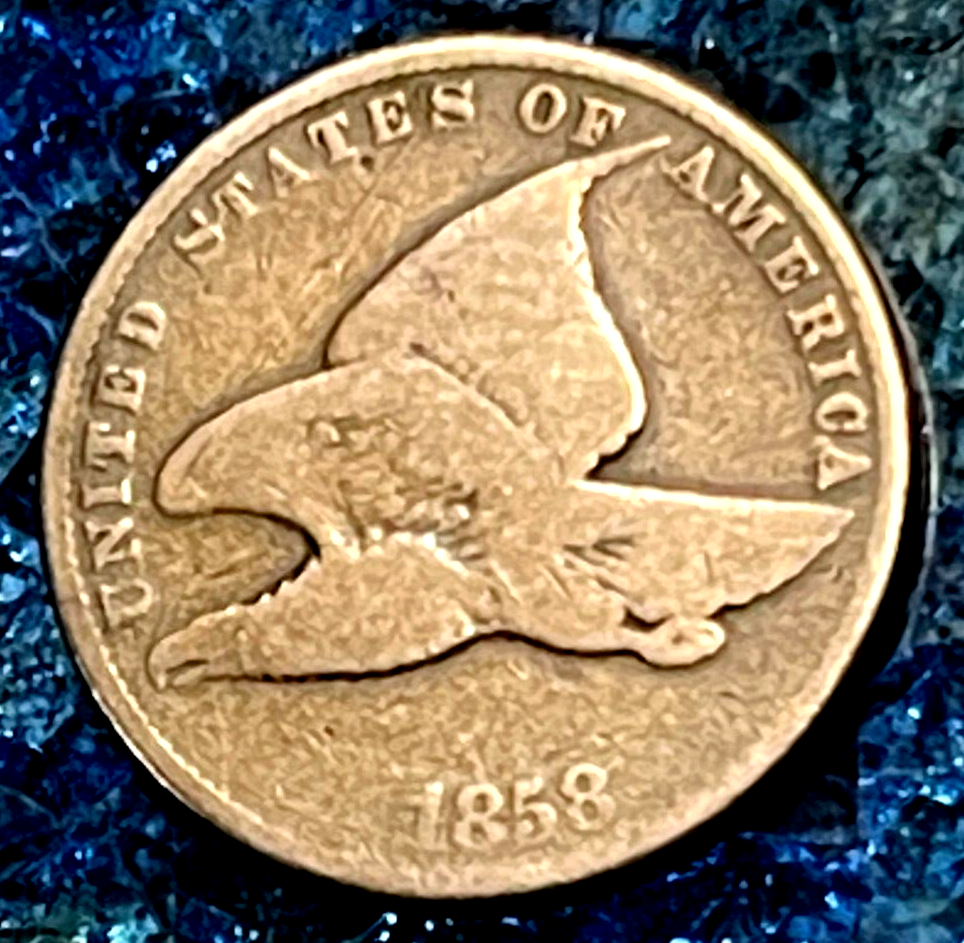 1858 FLYING EAGLE CENT PENNY COPPER NICKEL US TYPE COIN