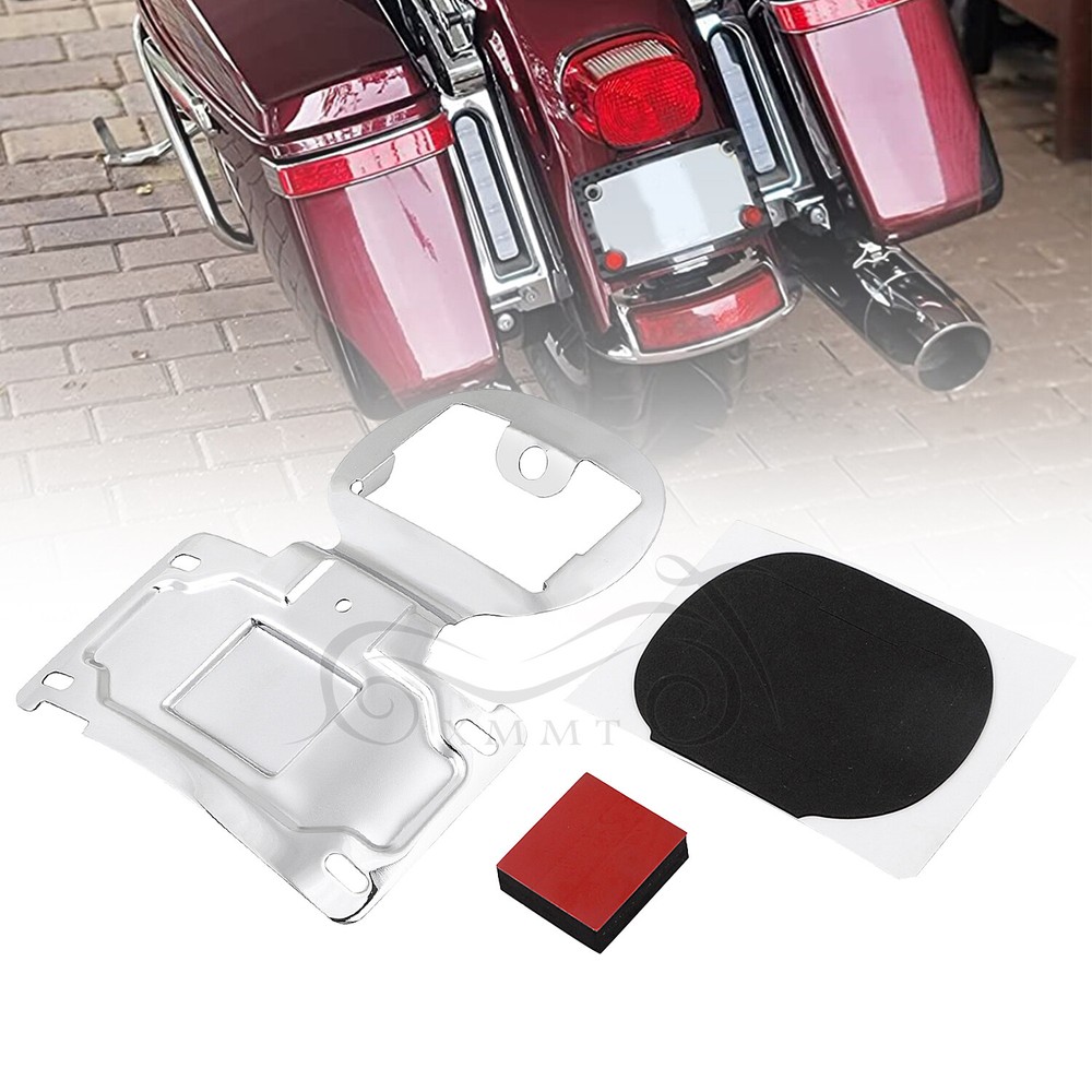 Chrome License Plate Relocator Bracket For Harley Electra Road Glide 2014-2020