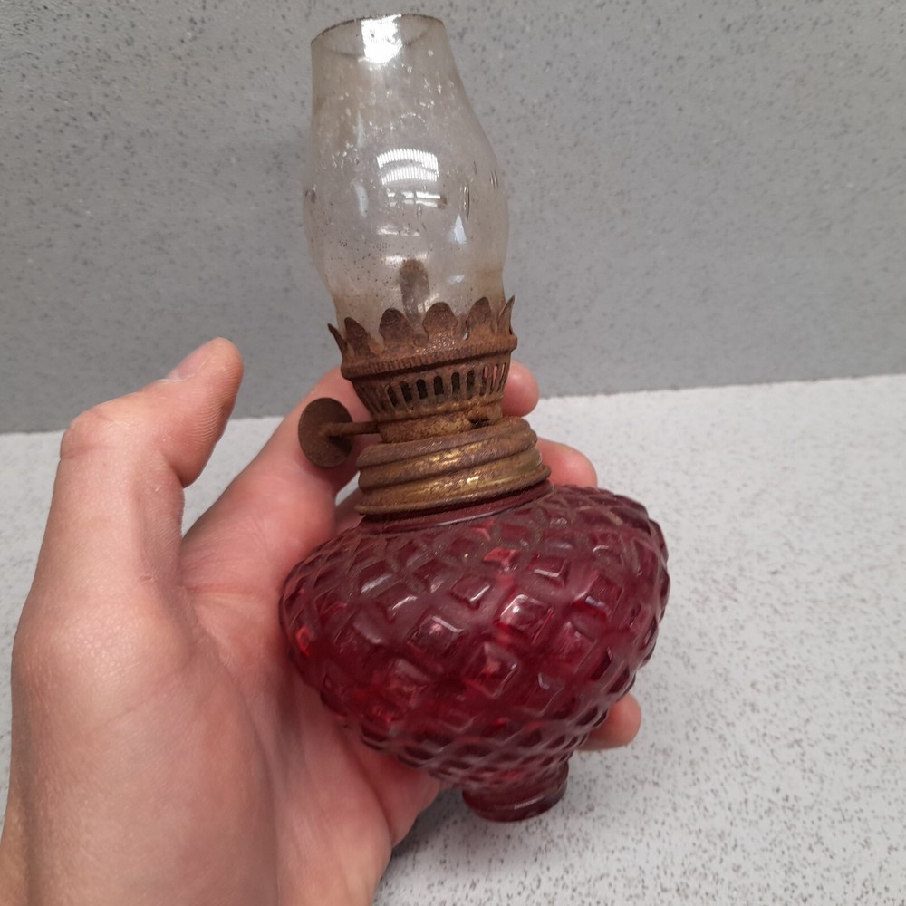 Oil lamp- With Wick. Missing a pedestal/ base