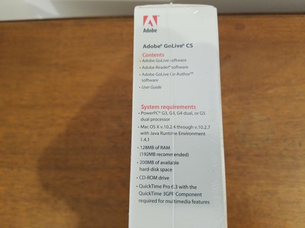 Adobe GoLive CS V 7.0 (mac) for Mac NEW SEALED