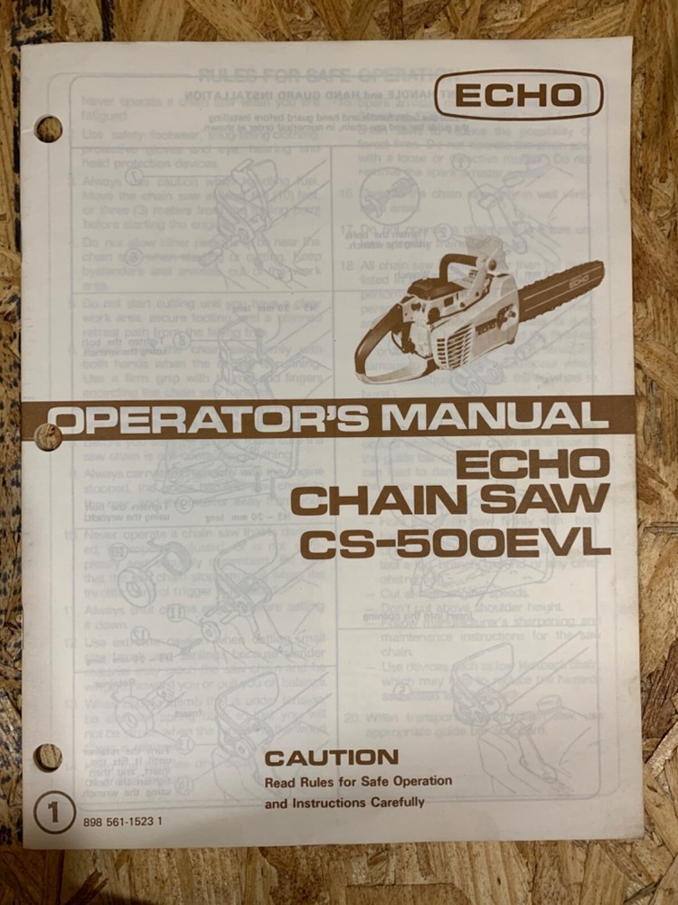 ECHO Chain saws Model CS-500EVL, Operators Manual ECHO