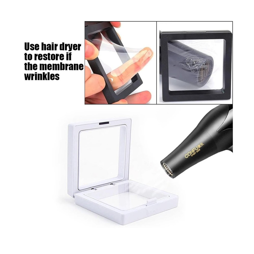 4 Pcs 3D Floating Display Case Frame Display Holder Stands Transpar... Fast Ship