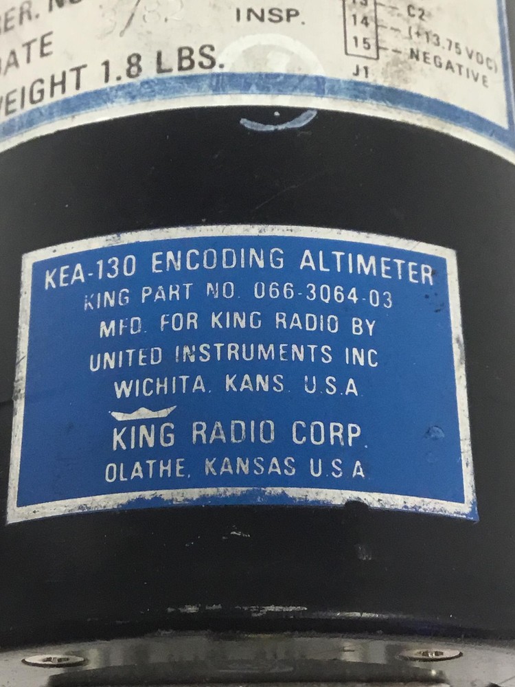 UNITED Instruments Kea-130 - Ts0 C10b-C88 Altimeter Encoder WORKING FREE SHIP