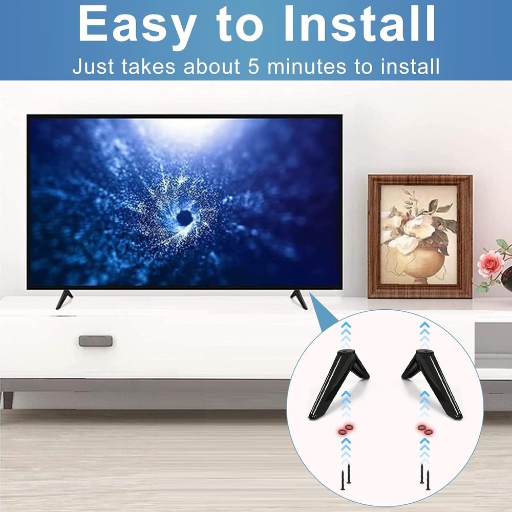 Fixed Base Stand for TCL Smart TVs - Support 28" to 65" with Non-Slip Design