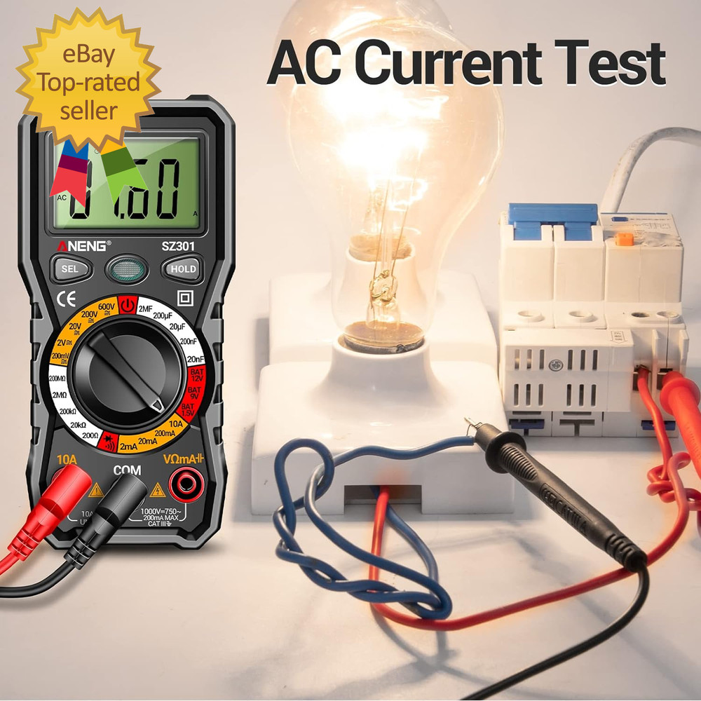 Digital Multimeter with Case Dc AC Voltmeter Ohm Volt Amp Meter Measures Voltage