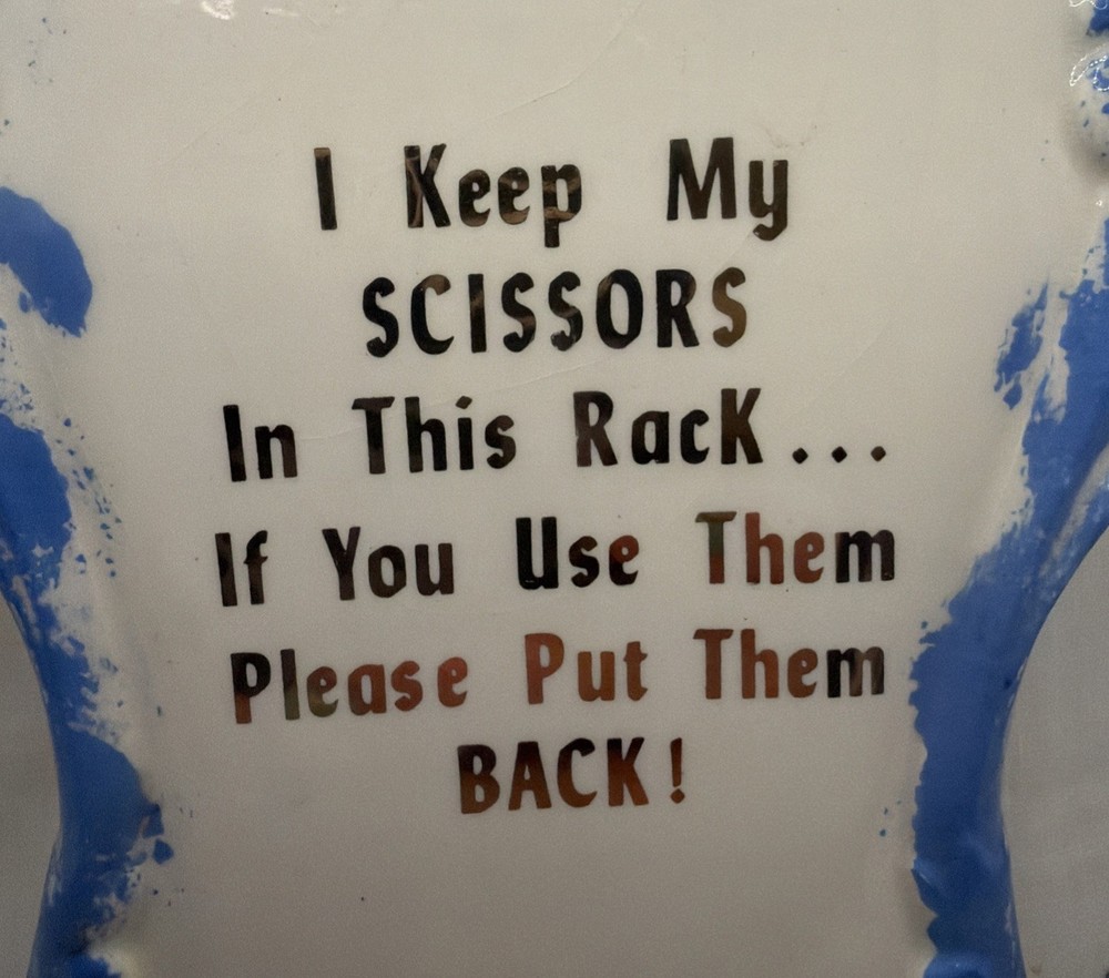Vintage Ceramic Scissors Holder
