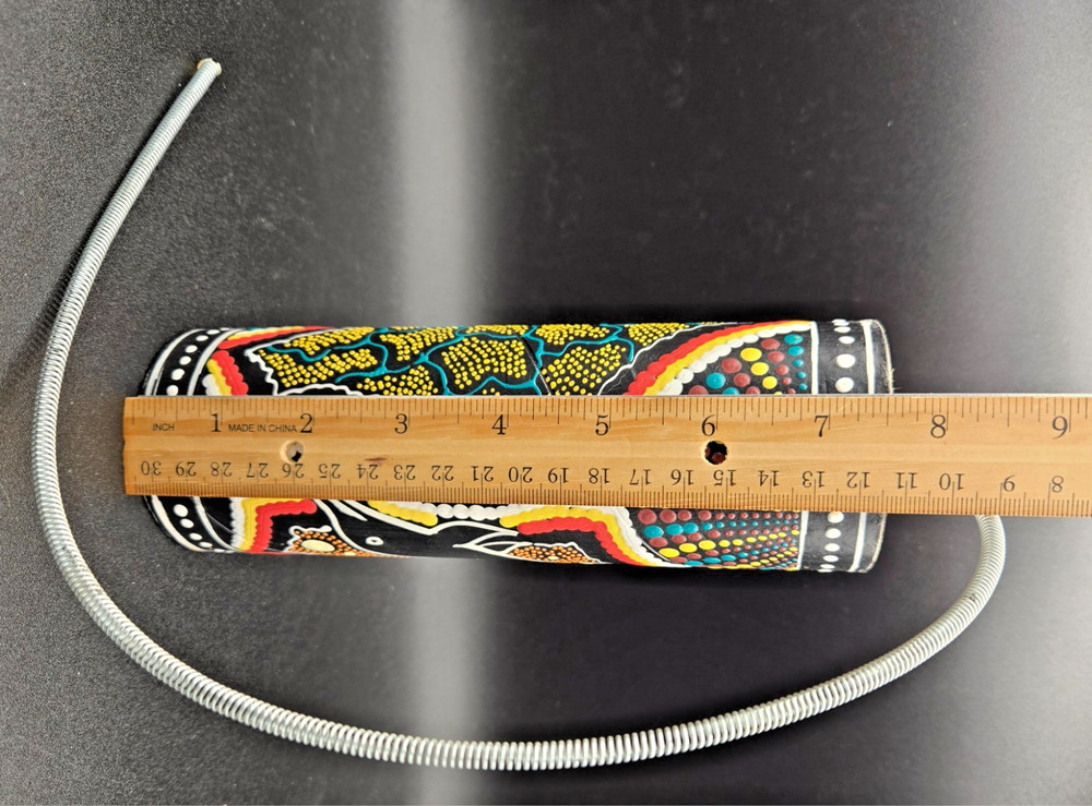 Thunder Drum Rain Stick Percussion Instrument Dot Painted Shark