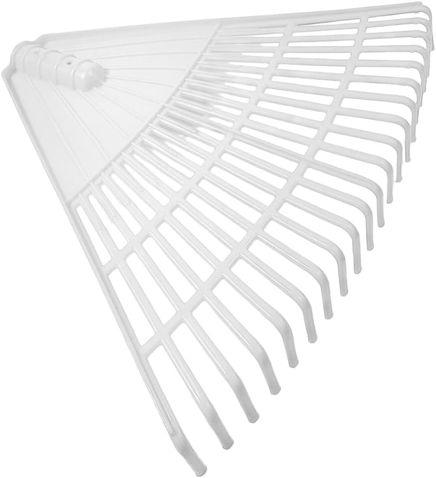 Heavy Duty Leaf Rake for Lawns Lightweight Plastic Efficient White