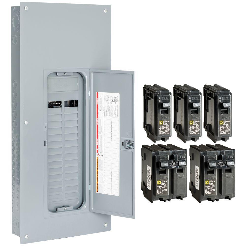 square d 225 amp 30 space 60 circuit main lug indoor panel box load subpanel