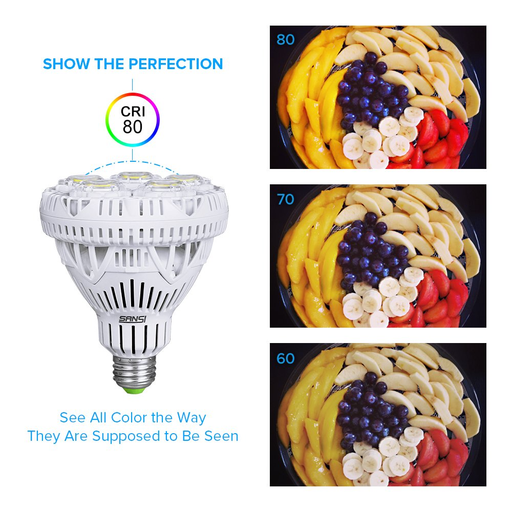 SANSI BR30 LED Spot Light Bulb 300W Floodlight 5000K Workshop E27 5500lm 40W