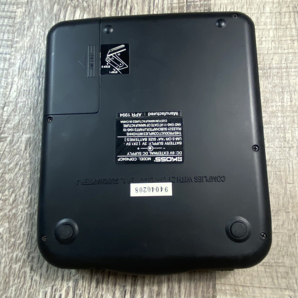 KOSS Portable CD Player DAC Model Disc Man With Car Stabilizer Works TESTED