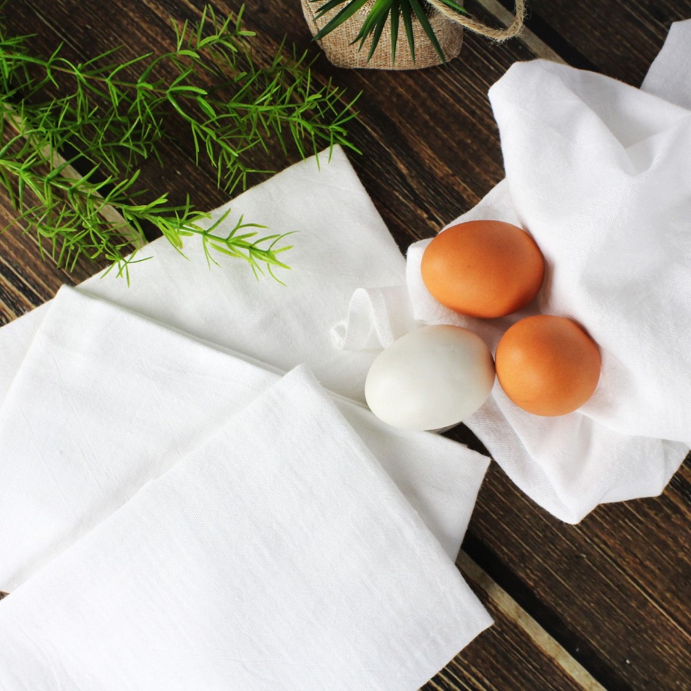 White Flour Sack Kitchen Towel Set 5-Piece