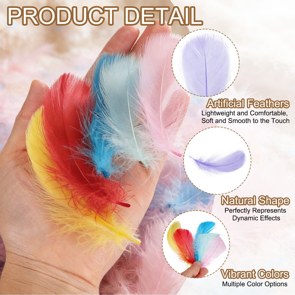 200 Pcs Light Purple Craft Feathers, 3-5 Inch Colored Feathers
