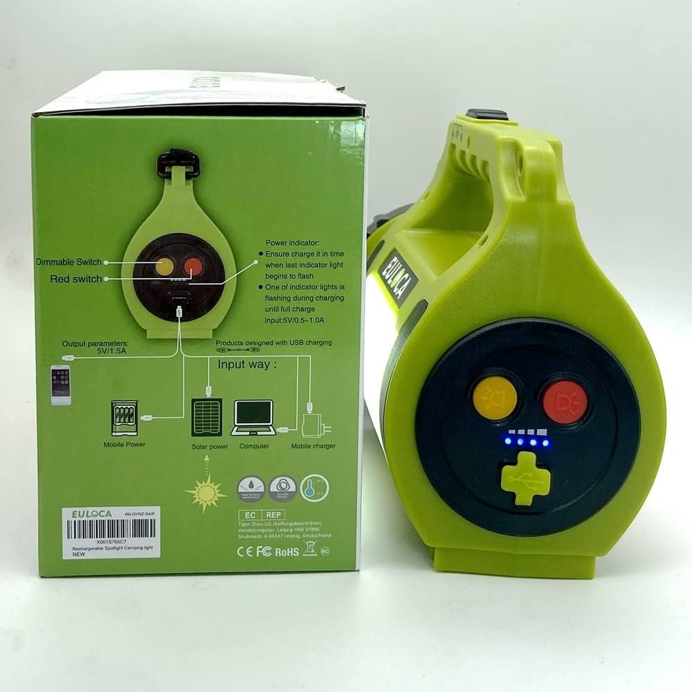 Rechargeable LED Torch Waterproof Camping Lantern Spotlight Power Bank