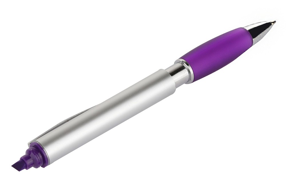 SyPen Ballpoint Pen with Highlighter With Chisel Tips, Comes 6 Pack, Assorted