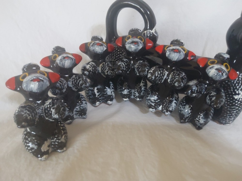 Vintage Redware Poodle Spice Rack Japan
