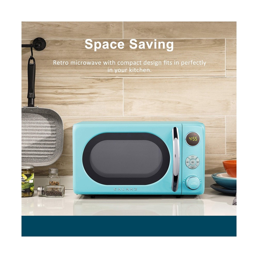 Galanz GLCMKA07BER-07 Retro Microwave Oven, LED Lighting, Pull Handle Design,...