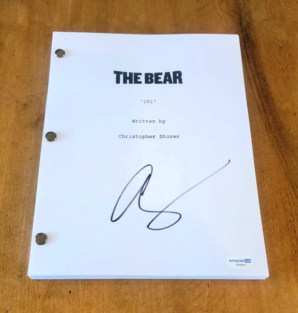 Christopher Storer Signed The Bear Pilot Episode Script 38 Pages ACOA COA