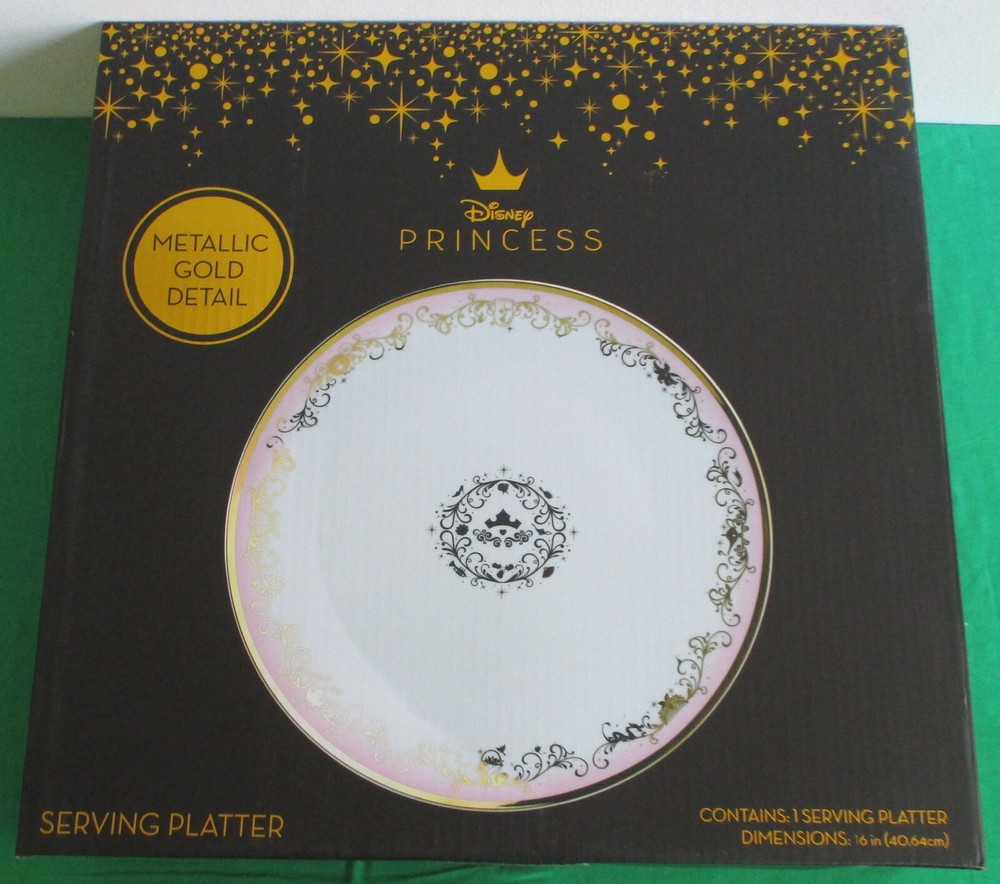 Disney Princess Serving Platter Plate Measures 16" Elegant Ceramic Diameter NIB