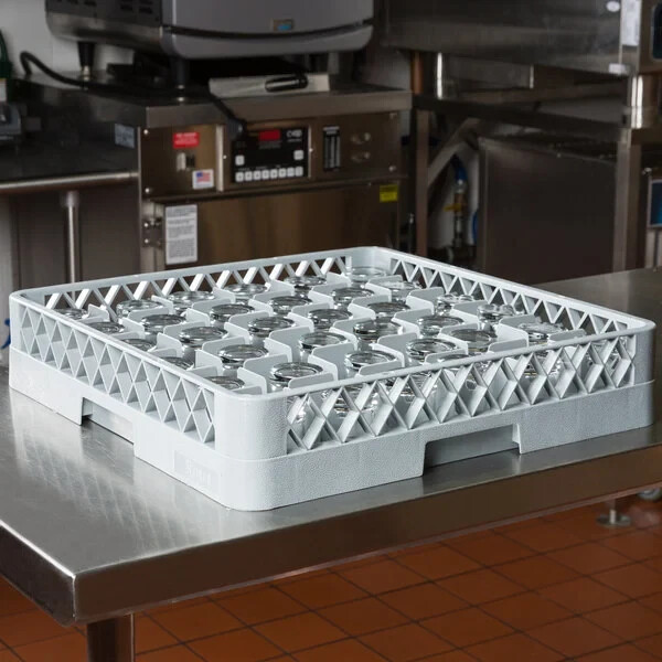 2 PACK Restaurant Dishwasher Full-Size Glass Rack with 36 Compartments