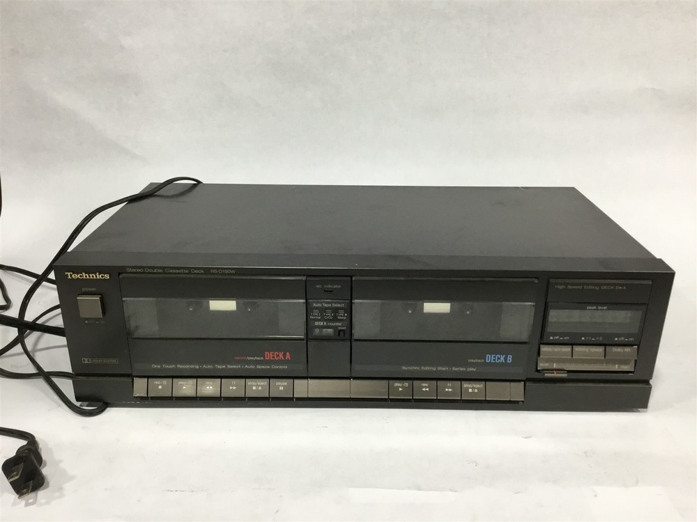 Technics RS-D190W Dual Cassette Deck Player Dolby System Recording- TESTED