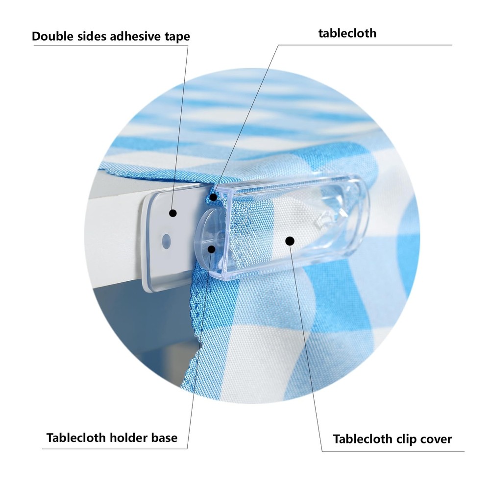 Tablecloth Clips,Transparent Table Cloth Holder Clips,Self-Adhesive Windproof...