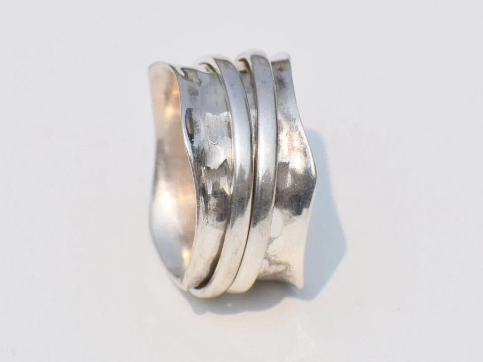 Solid 925 Sterling Silver Spinner Band Ring Statement Handmade Ring All Size w53