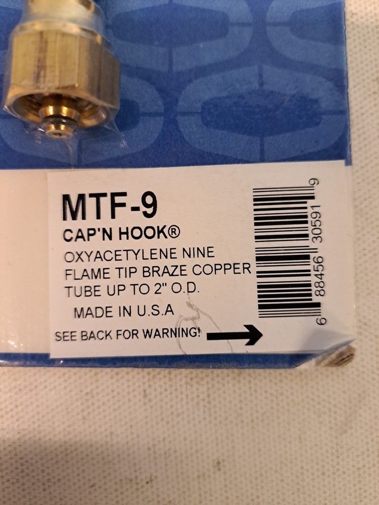 UNIWELD MTF-9 Cap’n Hook® 9-Flame Brazing Tip NEW