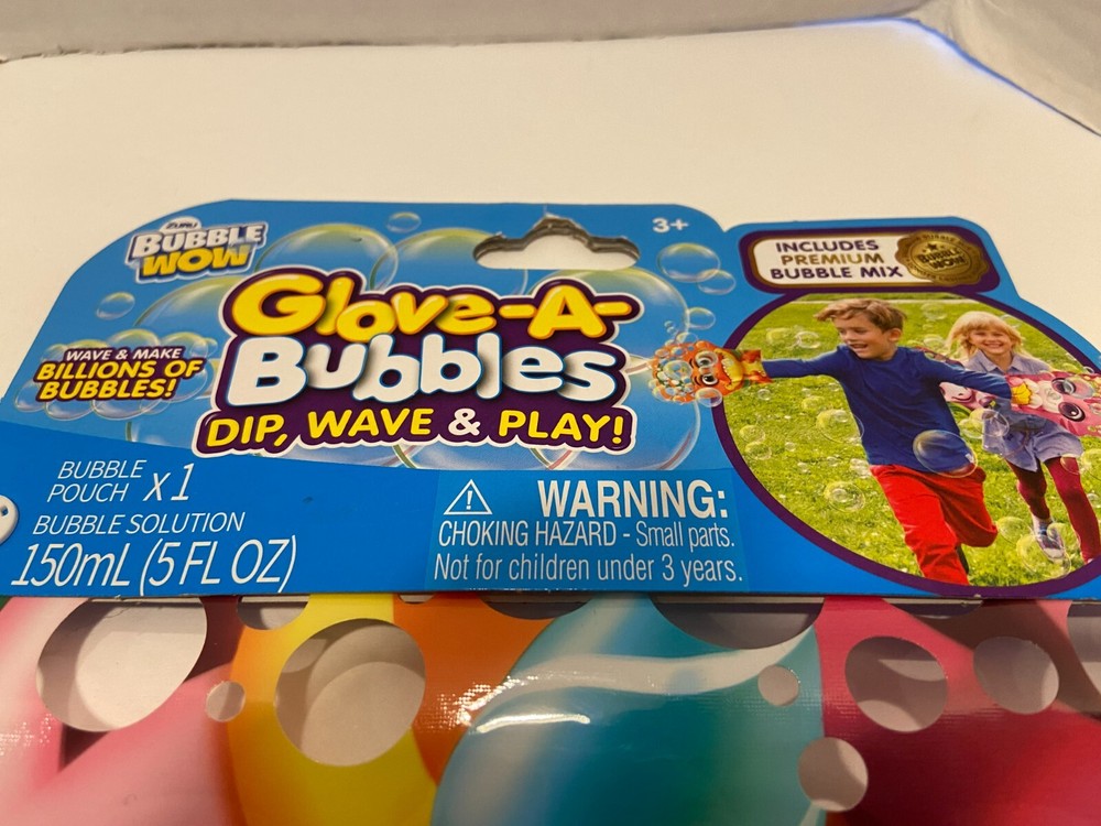 2 Glove-A-Bubbles NEW ~ Wave & Play, Bubble Solution Included & Bubble Pouch