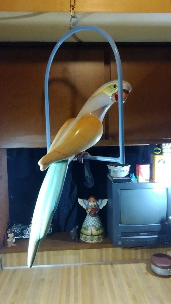 Huge Wooden Parrot/Swing,hangs!