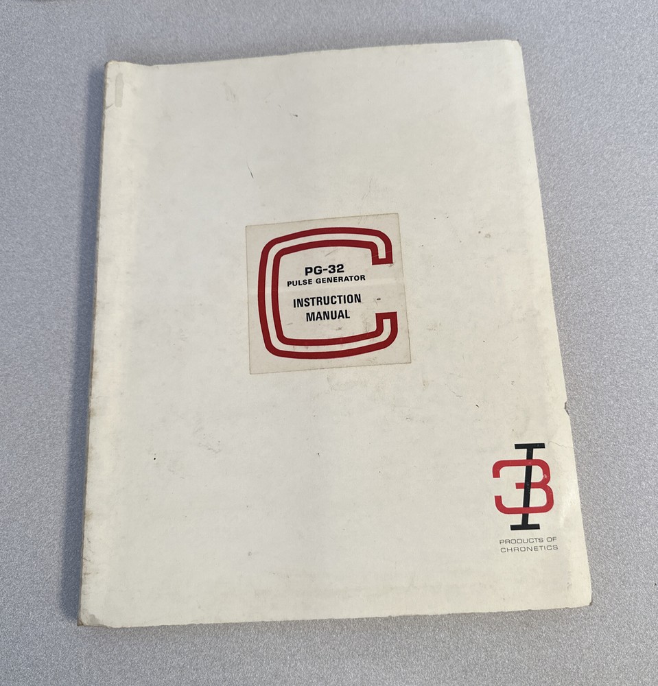 Chronetics Model PG-32 Pulse Generator Instruction Manual 4/66