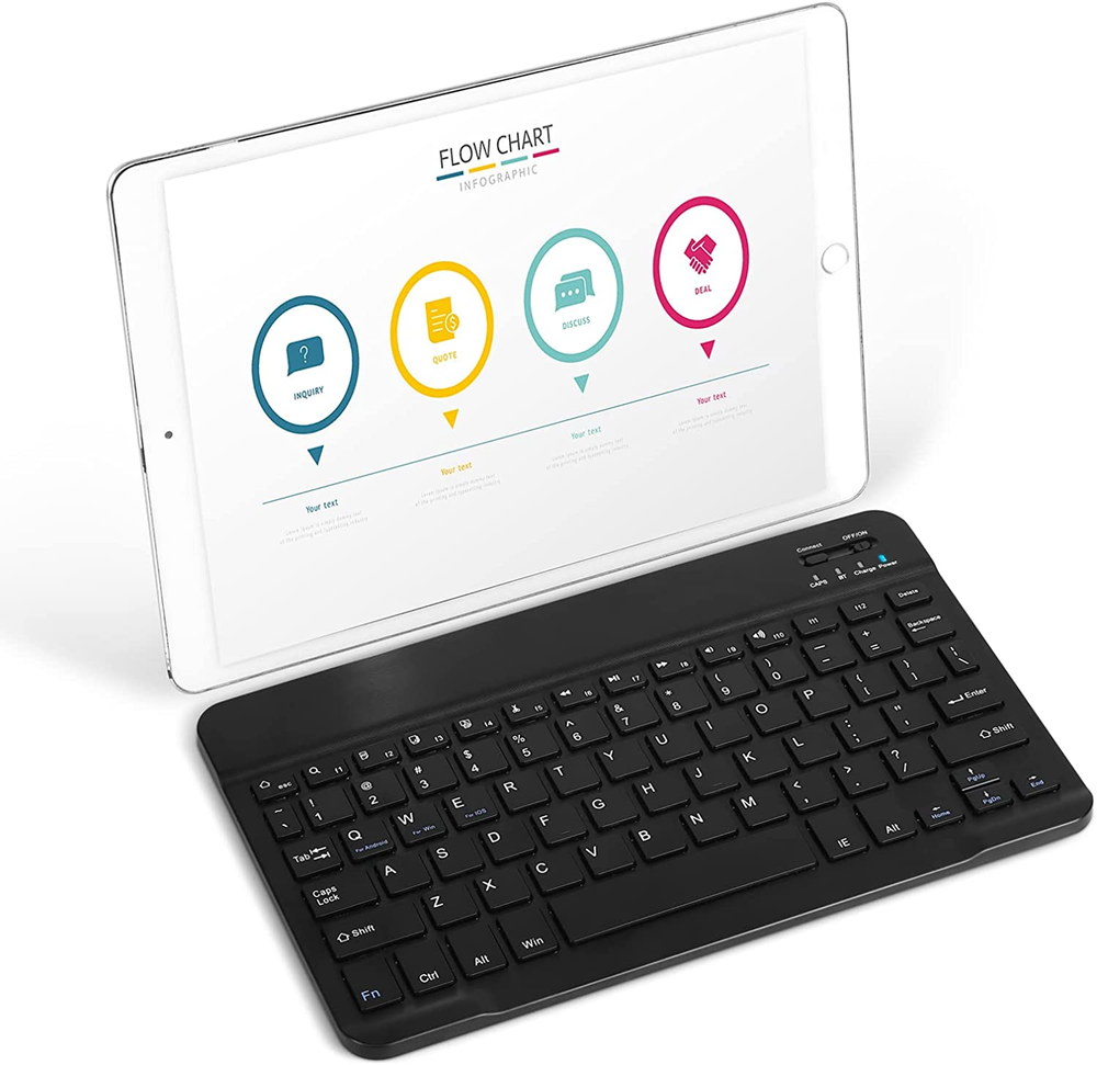Wireless Rechargeable Bluetooth Keyboard and Mouse Combo Ultra Slim Full-Size