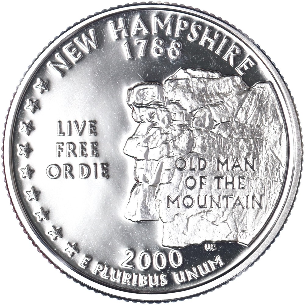 2000 S State Quarter New Hampshire Gem DCam Proof CN-Clad