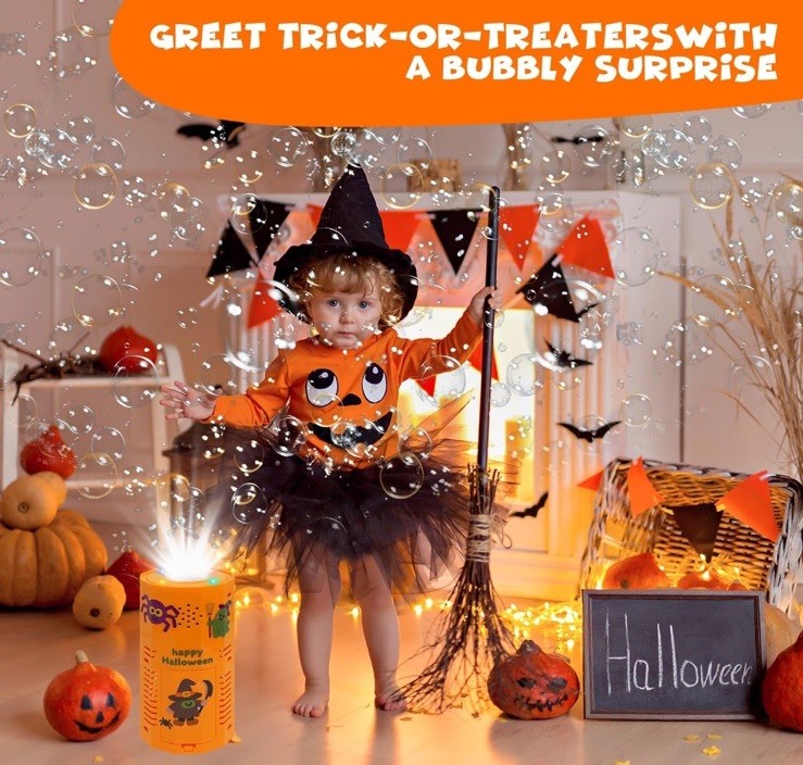 Halloween Bubble Machine, Automatic Fireworks Blower with