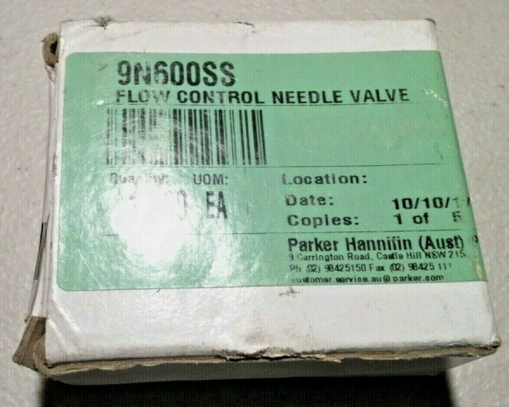 Parker Hannifin 9N600SS Flow Control Needle Valve 3/8"