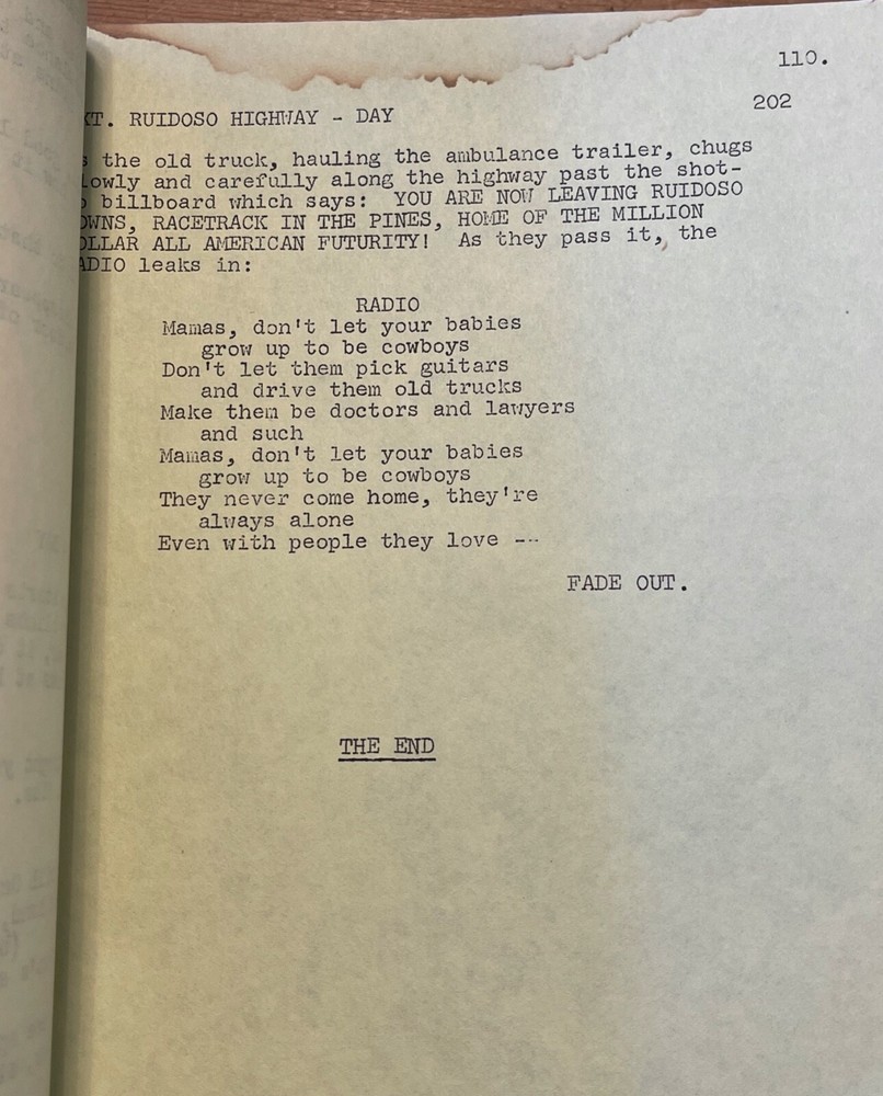 Casey's Shadow MOVIE SCREENPLAY SCRIPT ORIGINAL ALEXIS SMITH WALTER MATTHAU