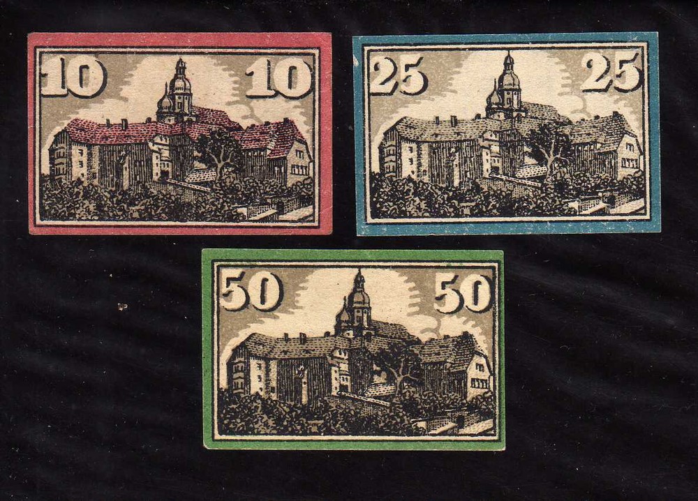 DIPPOLDISWALDE - GERMANY NOTGELD - 10, 25, 50 PFENNIG