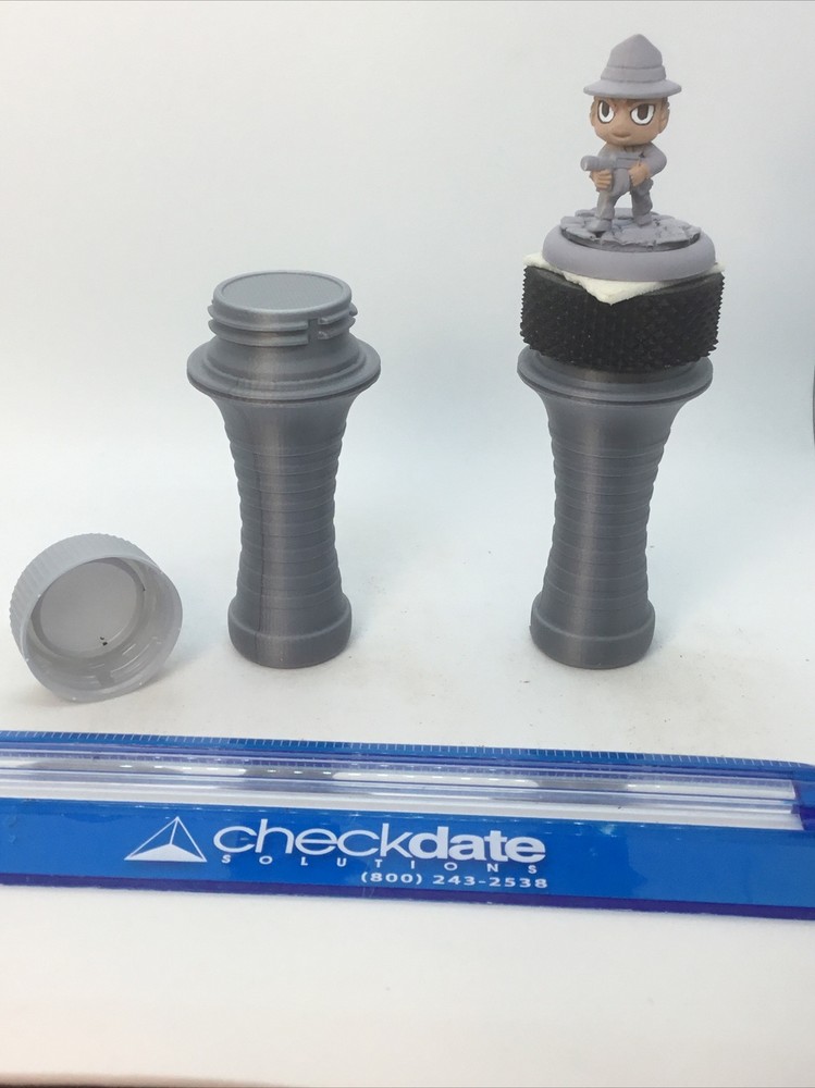 Miniature holder for Painting. (2) 3D Printed Silver (b)