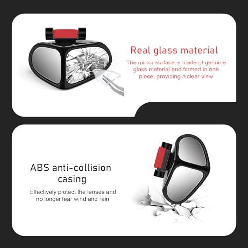 2PCS Car Blind Spot Mirrors, Double-Sided 360° Adjustable Rotating Rear View