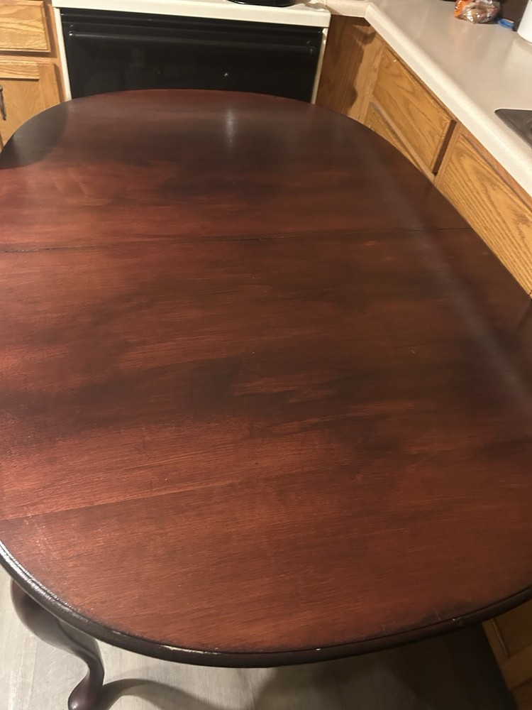 Table Chairs And Extra Leaf Cherry Wood.