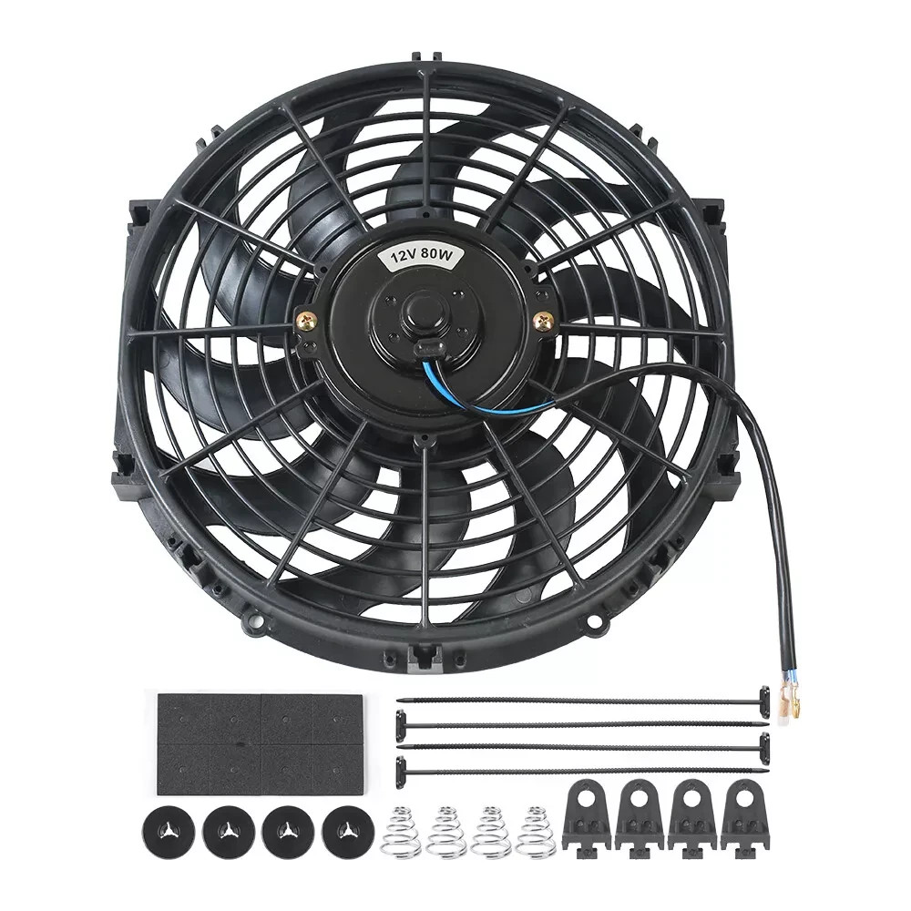 Universal Slim Fan Push Pull 12V 80W Electric Radiator Cooling Mount Kit