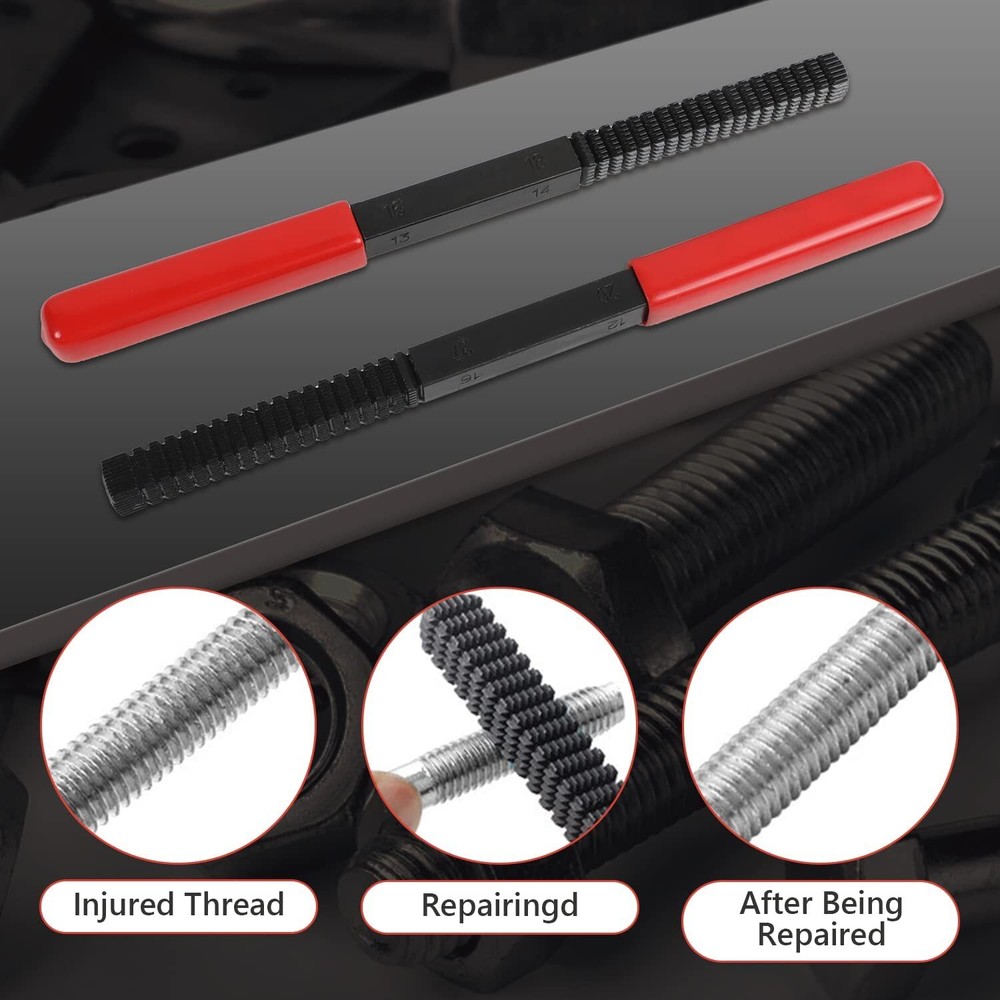 42Pcs Metric Thread Restorer Kit UNC UNF Thread Chaser Set Rethread Repair Tool